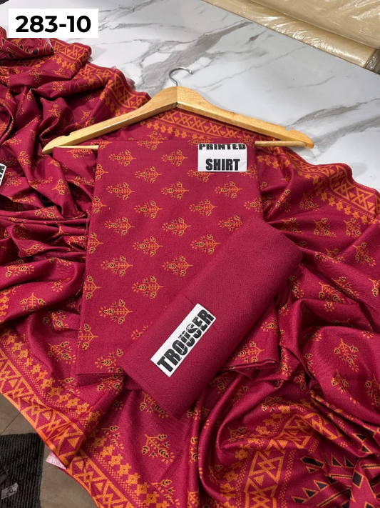 VOL 283 | DS 10 | PREMIUM DHANAK WINTER COLLECTON - DIGITAL PRINTED 3 PIECE SUIT
