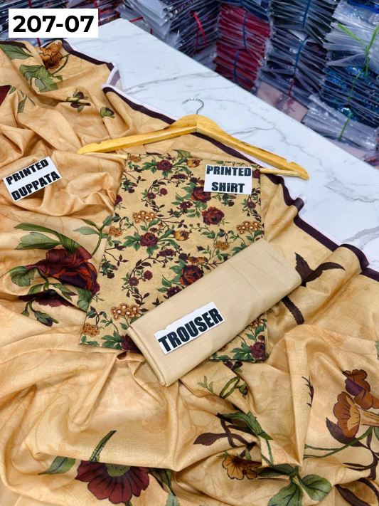 VOL 207 | DS 07 | DIGITAL PRINTED LAWN 3PC LAWN DUPATTA
