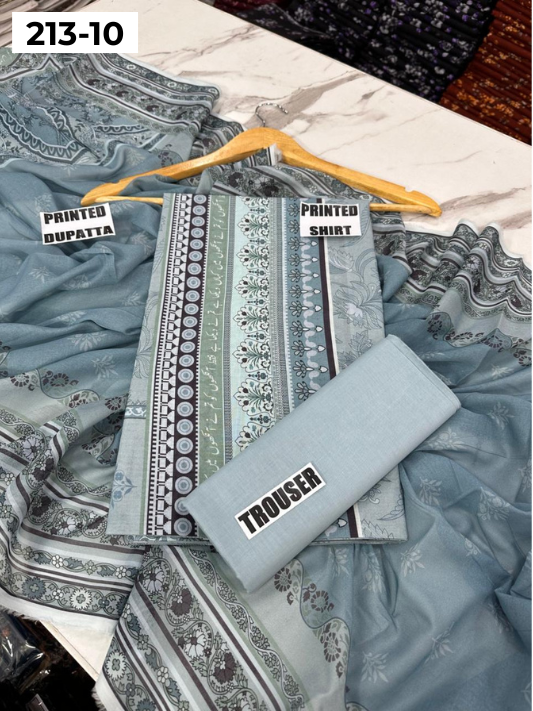 VOL 213 | DS 10 | SHANAYA LAWN DIGITAL PRINTED LAWN SHIRT PLAIN TROUSER VOIL LAWN DUPATTA