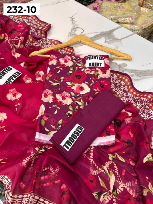 VOL 232 | DS 10 | Sapphire LAWN |  DIGITAL PRINTED LAWN THREE PIECES LAWN SHIRT LAWN DUPATTA