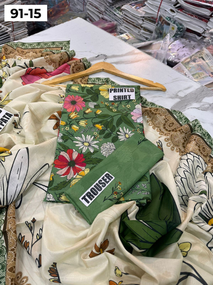 VOL 91 | DS 15 | DIGITAL PRINTED LAWN 3PC LAWN DUPATTA