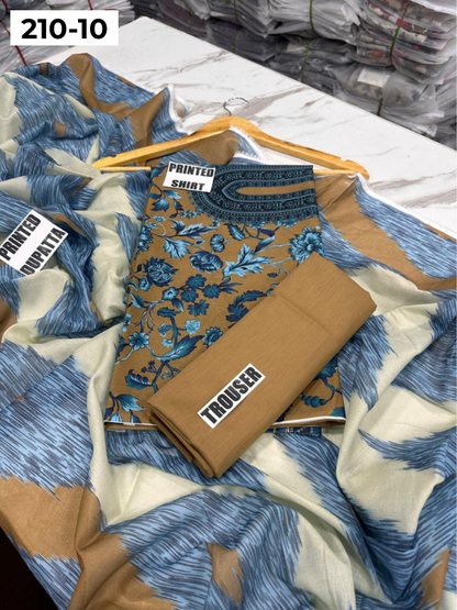 SAPPHIRE LAWN 3PC VOL 210 | DS 10 | DIGITAL PRINTED LAWN SHIRT VOIL LAWN DUPATTA DYED TROUSER
