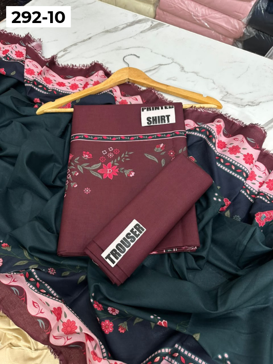 VOL 292 | 10 | AEENA BY SHANAYA | DIGITAL PRINTED 3PC CORDUROY KHADDAR SUIT | PRINTED SHIRT, TROUSER & DUPATTA