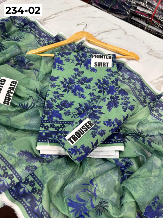 VOL 234 | DS 02 | Baroque | DIGITAL PRINTED LAWN THREE PIECES