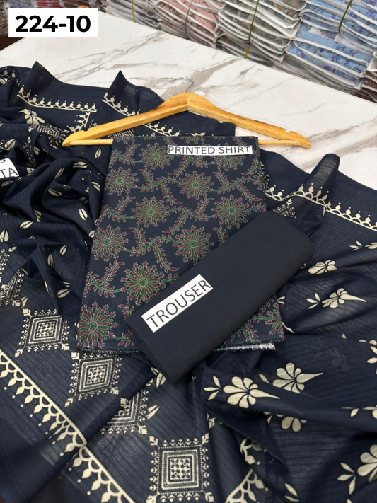 VOL 224 | DS 10 | Alkaram Studio LAWN |  DIGITAL PRINTED BANADORA LAWN SHIRT PLAIN TROUSER TANADORA LAWN DUPATTA