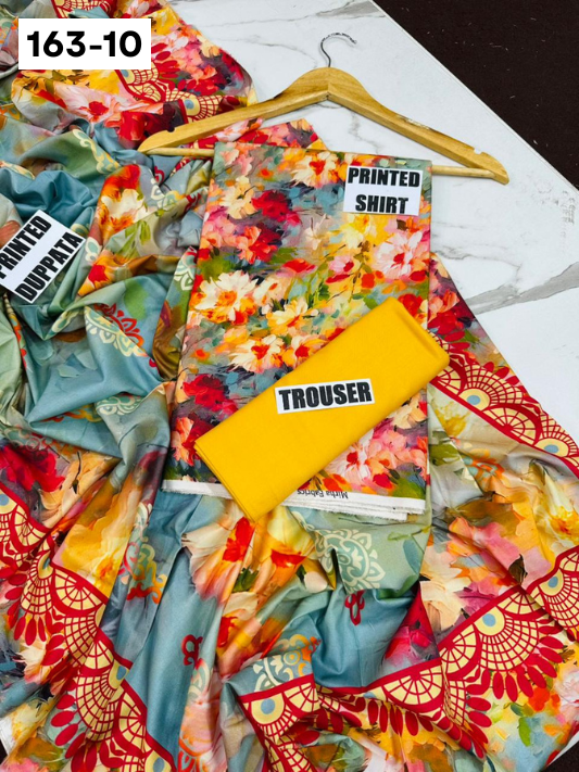 VOL 163 | DS 10 | DIGITAL PRINTED LINEN 3PC LINEN DUPATTA