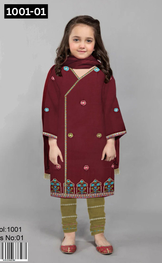 KIDS EMBROIDERED LAWN 2PC | DS 1001-01 |