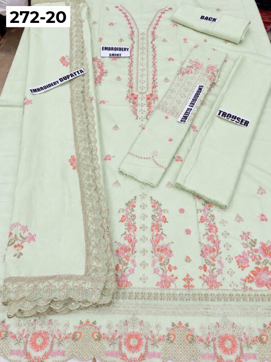 VOL 272 | DS 20 | DHANAK CHAMKI LUXURY EMBROIDERY 3PC