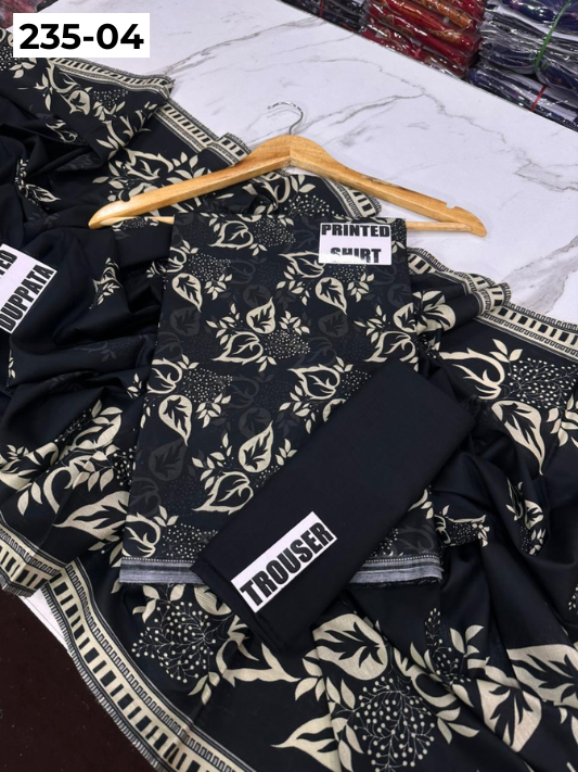 VOL 235 | DS 04 | Mirha LAWN |  DIGITAL PRINTED LAWN 3PC PRINTED LAWN SHIRT PLAIN TROUSER PRINTED LAWN DUPATTA