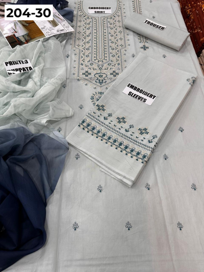 Vol 204 | DS 30 | LAWN EMBROIDERED THREE PIECE COLLECTION