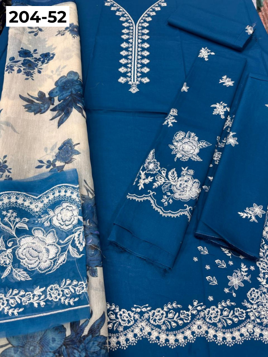 Vol 204 | DS 52 | LAWN EMBROIDERED THREE PIECE COLLECTION