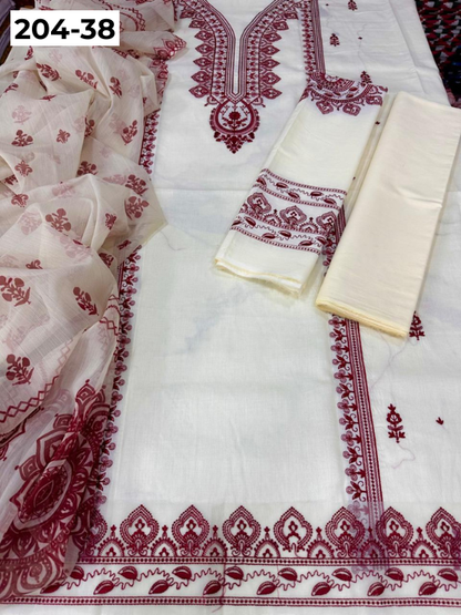 Vol 204 | DS 38 | LAWN EMBROIDERED THREE PIECE COLLECTION