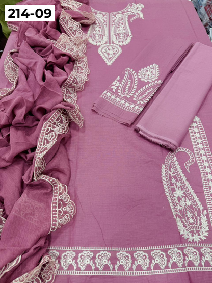 VOL 214 | DS 09 | ZARQASH LAWN LUXURY EMBROIDERED 3PC