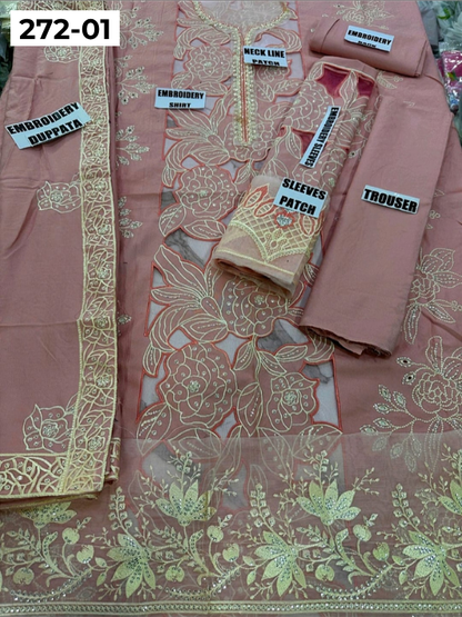 VOL 272 | DS 01 | DHANAK LUXURY EMBROIDERY 3PC
