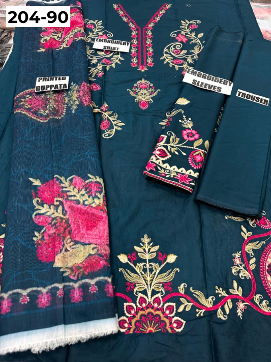 Vol 204 | DS 90 | LAWN EMBROIDERED THREE PIECE COLLECTION