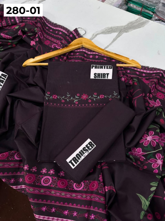 VOL 280 | 01 | WARDA BY SHANAYA | DIGITAL PRINTED 3PC CORDUROY KHADDAR SUIT | PRINTED SHIRT, TROUSER & DUPATTA