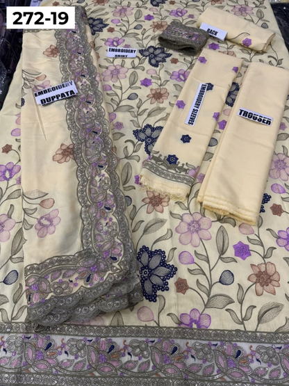 VOL 272 | DS 19 | DHANAK LUXURY EMBROIDERY 3PC