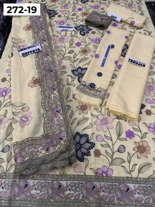 VOL 272 | DS 19 | DHANAK LUXURY EMBROIDERY 3PC