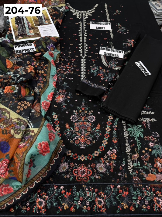 Vol 204 | DS 76 | LAWN EMBROIDERED THREE PIECE COLLECTION