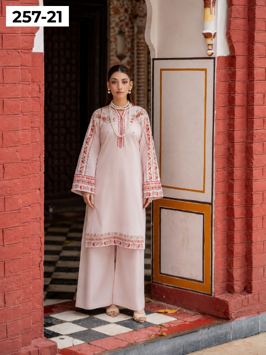 VOL 257 | DS 21 | PRINTED HIT CODES LAWN 2PC | DIGITAL PRINTED LAWN SHIRT, PLAIN COTTON TROUSER