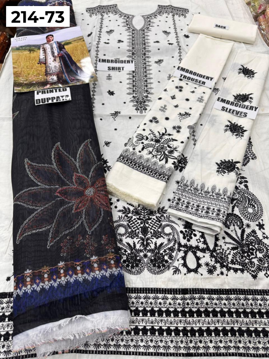 VOL 214 | DS 73 | LAWN LUXURY EMBROIDERED 3PC