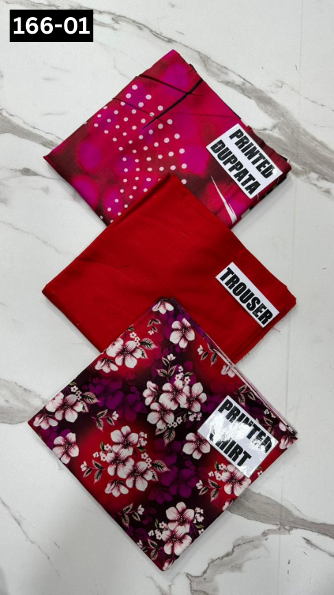 VOL 166 | DS 01 | DIGITAL PRINTED LINEN 3PC LINEN DUPATTA