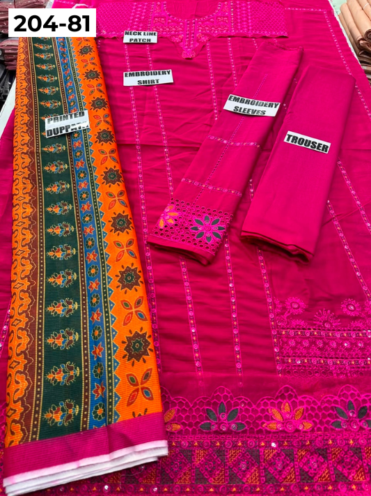 Vol 204 | DS 81 | LAWN EMBROIDERED THREE PIECE COLLECTION