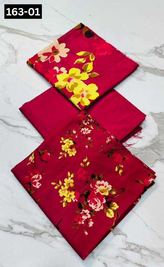 VOL 163 | DS 01 | DIGITAL PRINTED LINEN 3PC LINEN DUPATTA