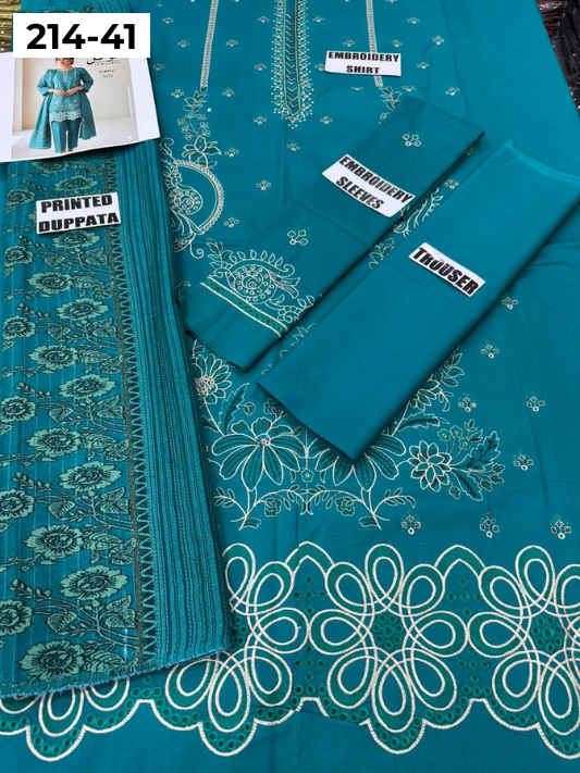VOL 214 | DS 41 | LAWN LUXURY EMBROIDERED 3PC