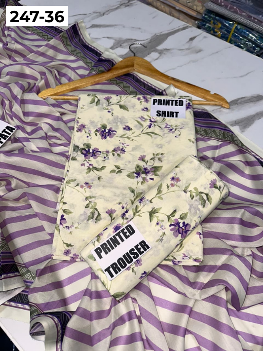 VOL 247 | DS 36 | DIGITAL PRINTED LAWN THREE PIECES VOIL LAWN DUPATTA
