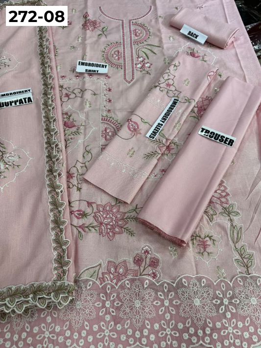 VOL 272 | DS 08 | DHANAK CHAMKI LUXURY EMBROIDERY 3PC