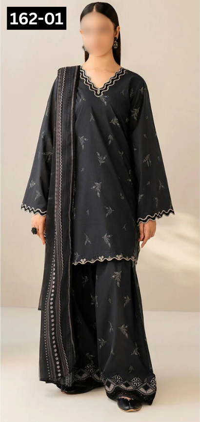 VOL 162 | DS 01 | DIGITAL PRINTED LINEN 3PC LINEN DUPATTA