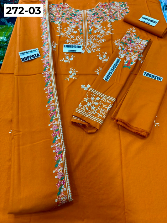 VOL 272 | DS 03 | DHANAK LUXURY EMBROIDERY 3PC