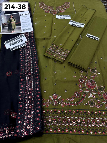 VOL 214 | DS 38 | LAWN LUXURY EMBROIDERED 3PC