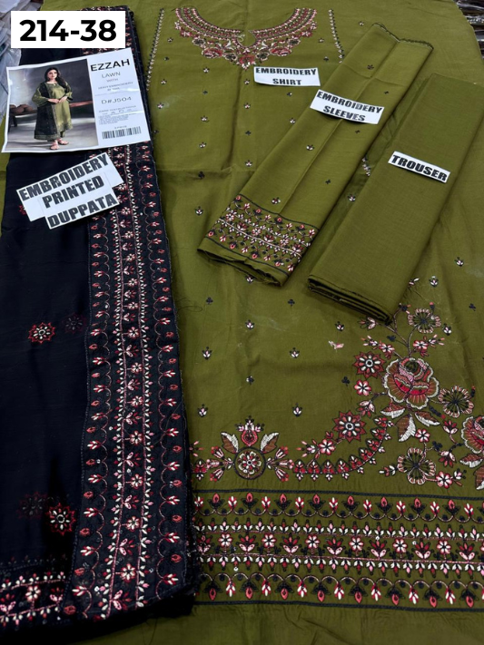 VOL 214 | DS 38 | LAWN LUXURY EMBROIDERED 3PC