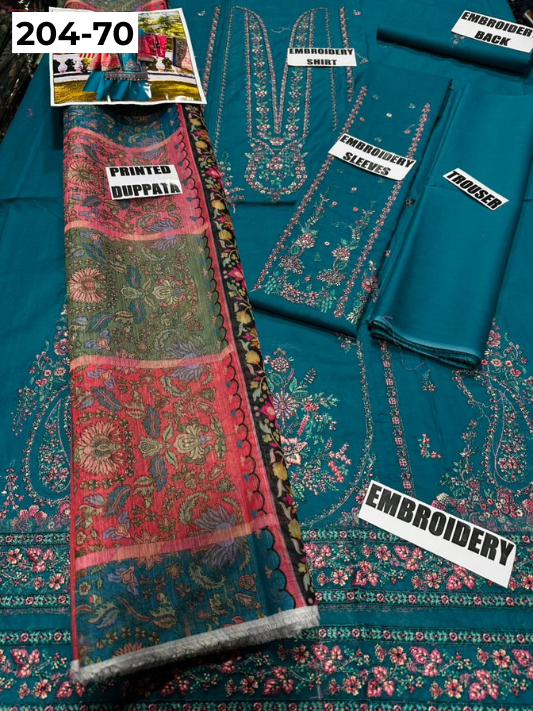 Vol 204 | DS 70 | LAWN EMBROIDERED THREE PIECE COLLECTION