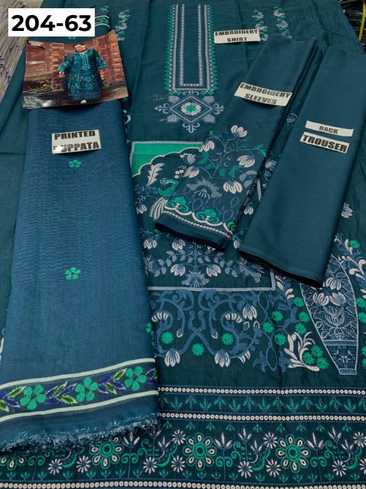 Vol 204 | DS 63 | LAWN EMBROIDERED THREE PIECE COLLECTION