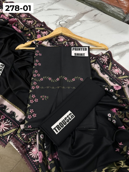 VOL 278 | DS 01 | MANNAT BY SHANAYA | DIGITAL PRINTED 3PC STONE VISCOSE SHIRT, PRINTED TROUSER, PRINTED STONE VISCOSE DUPATTA