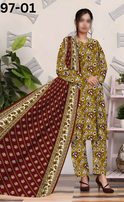 VOL 97 | DS 01 | DIGITAL PRINTED LAWN 3PC LAWN DUPATTA