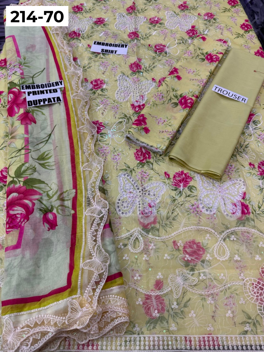 VOL 214 | DS 70 | LAWN LUXURY EMBROIDERED 3PC