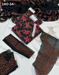 VOL 140 | DS 34 | DIGITAL PRINTED BANADORA LAWN 3PC | VOIL LAWN DUPATTA | EMBROIDERED ORAGANZA PATCHES