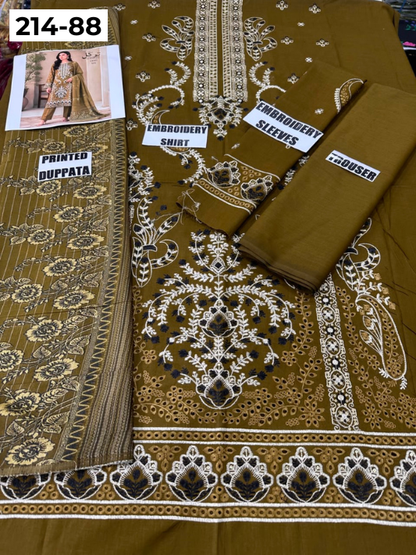 VOL 214 | DS 88 | LAWN LUXURY EMBROIDERED 3PC