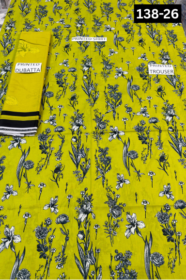 VOL 138 | DS 26 | DIGITAL PRINTED LAWN 3PC VOIL LAWN DUPATTA