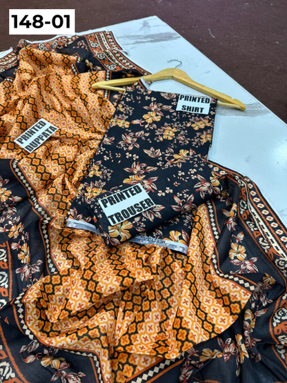 VOL 148 | DS 01 | DIGITAL PRINTED LAWN 3PC VOIL LAWN DUPATTA