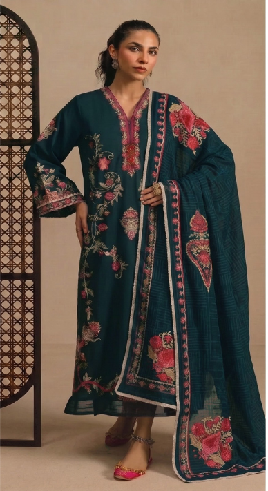 Vol 204 | DS 90 | LAWN EMBROIDERED THREE PIECE COLLECTION