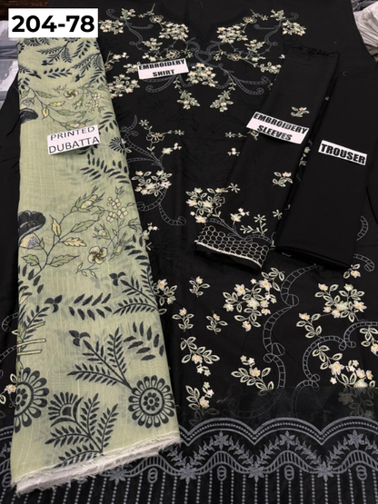 Vol 204 | DS 78 | LAWN EMBROIDERED THREE PIECE COLLECTION