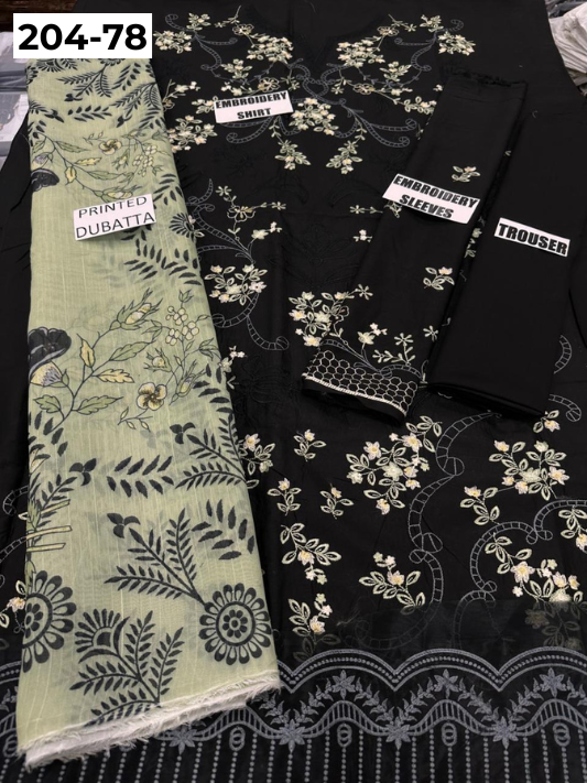 Vol 204 | DS 78 | LAWN EMBROIDERED THREE PIECE COLLECTION