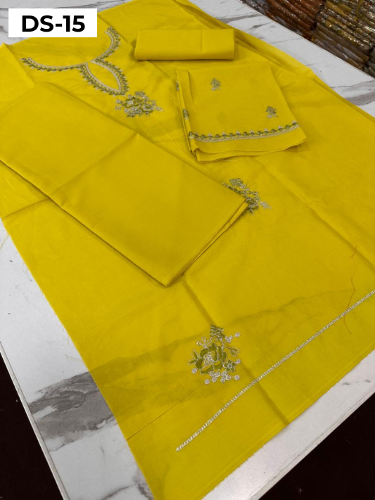 | DS 15-YELLOW | KIDS EMBROIDERED LAWN 2PC