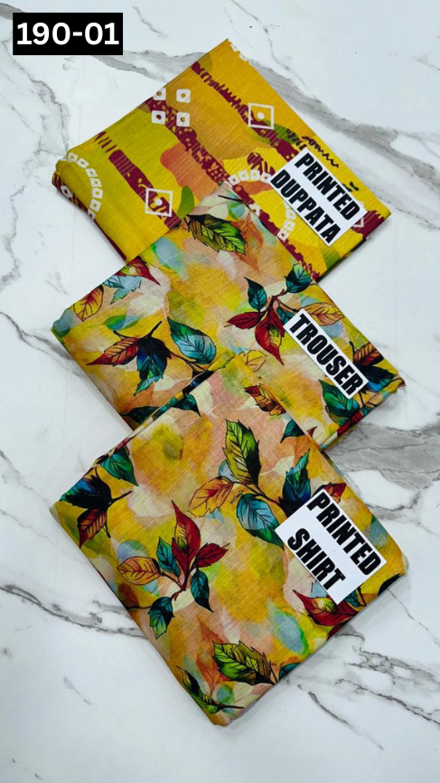 VOL 190 | DS 01 | DIGITAL PRINTED KHADDAR 3PC KHADDAR DUPATTA