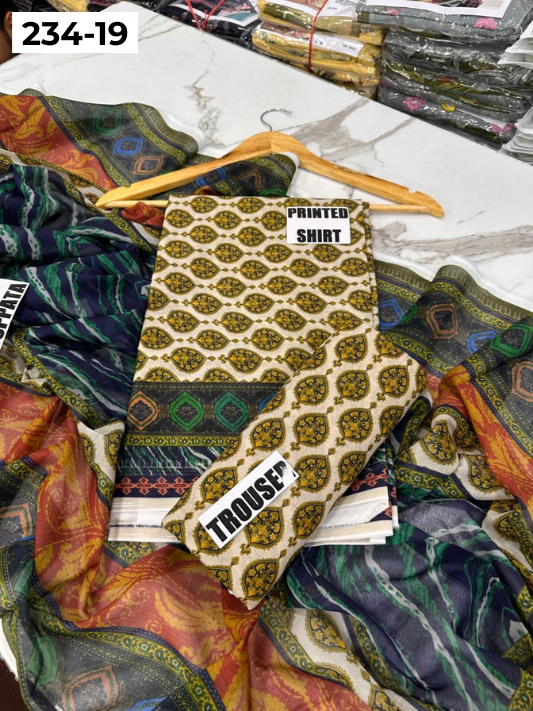VOL 234 | DS 19 | Baroque | DIGITAL PRINTED LAWN THREE PIECES